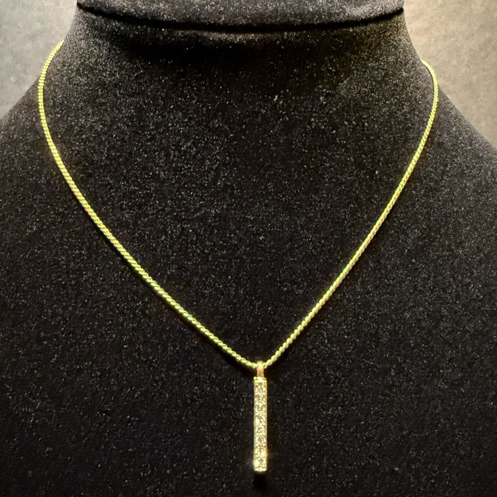 Nina Ricci bar pendant necklace Swarovski crystals